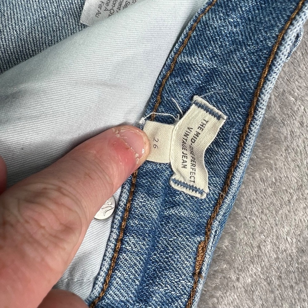 Madewell Jeans Womens 26 Blue Perfect Vintage Jean Straight‎ Leg Medium Wash - Picture 12 of 15